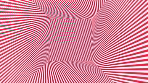 Red And White Striped Optical Illusion Tunnel Motion