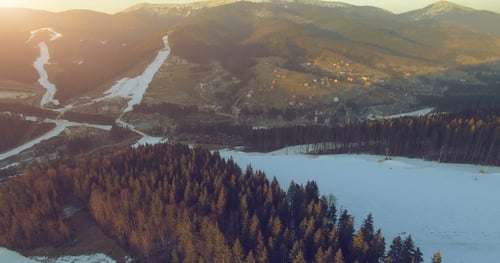 Ski Resort in Mountains