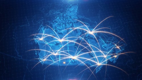 Map of The Canada With The Animated Background