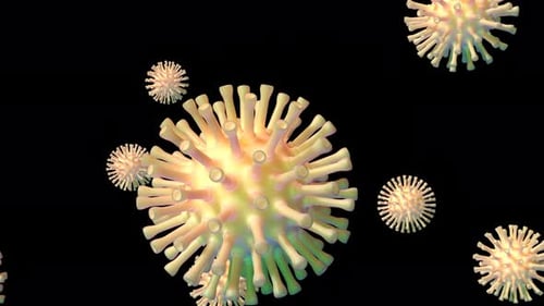 Covid in 3d Style Influenza Pandemic Able To Loop Seamless