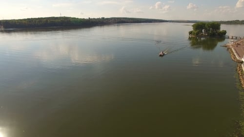 Aerial View Of River In