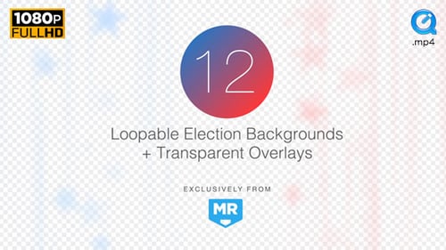 Patriotic Election Stars and Lines Motion Background Overlays