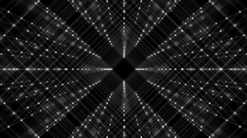 Network Of White Dots And Lines On Black Background