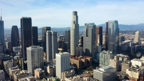 Aerial view of cityscape. Urban aerial view of beautiful and scenic downtown Los Angeles.