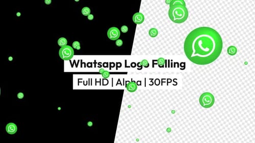 Falling WhatsApp Logos Modern Background Animation