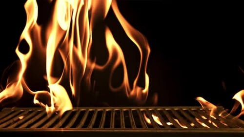 Grill mit Flammen