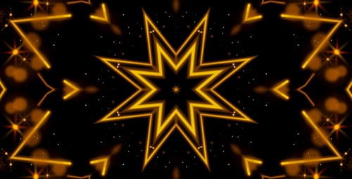 Abstract Geometric Glowing Line Kaleidoscope Pattern Background