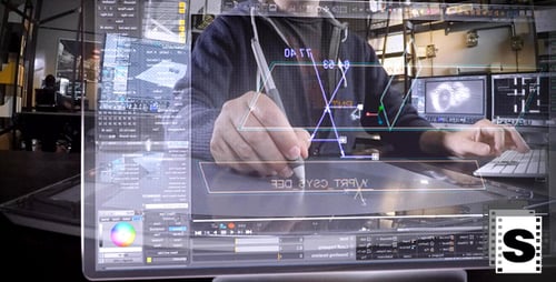 Graphic Design Software on Transparent Computer Screen