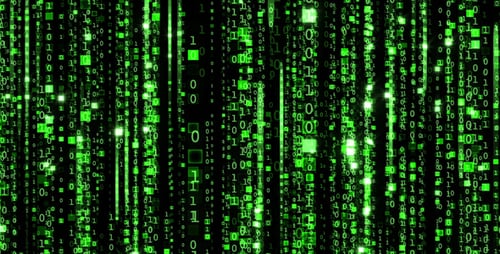 Digital Green Binary Code Stream Data Matrix Background Loop