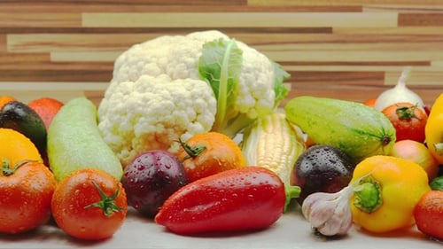 Fresh Vegetables Assortment on Tabletop