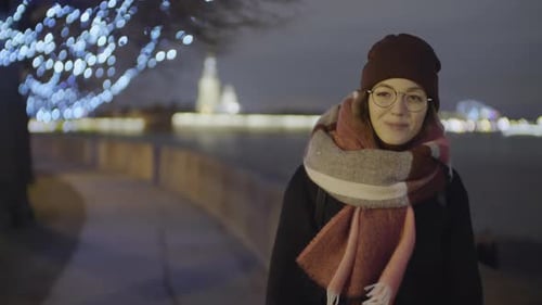 Woman Enjoying Walk in the Evening