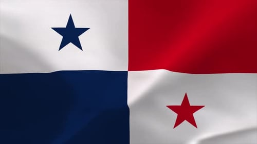 Realistic Waving Panama Flag 3D Animation