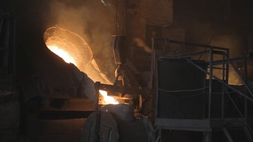 Transfusion Of Red-hot Steel In a Steel Mill