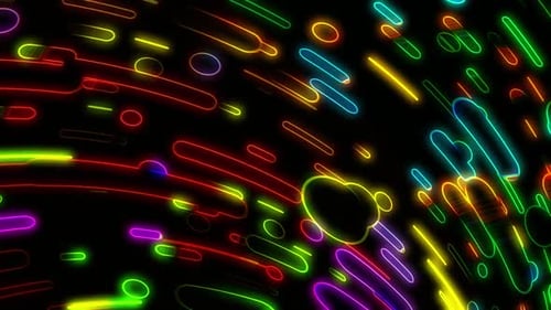 Colorful Glowing Neon Abstract Lines and Shapes Background