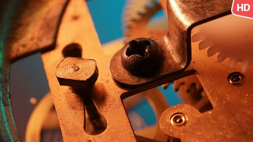 Macro Footage of Clock Inner Workings