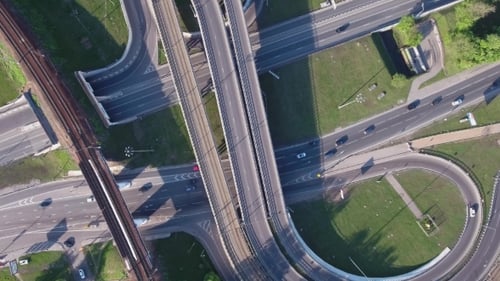Aerial View Of a Freeway Intersection