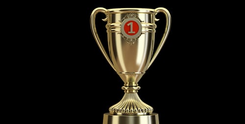 Elegant Rotating Golden Trophy for Award Ceremonies