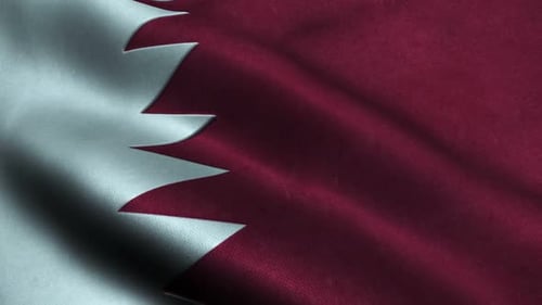 Realistic Waving National Flag of Qatar