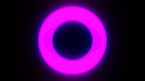 Abstract purple neon circle futuristic hi-tech motion night club background seamless loop light
