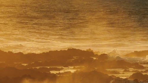 Waves Atlantic Ocean Breaking Onto Rocks