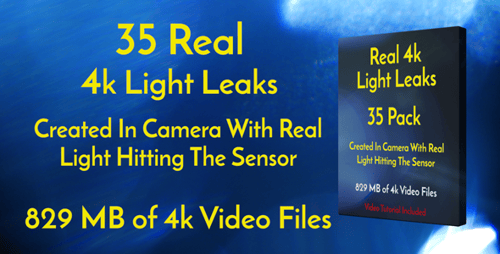 Lot de 35 superpositions d'effets 4K Real Light Leaks