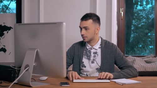 Businessman Working Busy At Modern Home Office