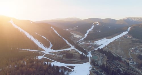 Ski Resort In Mountains