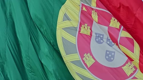 Portuguese Flag Waving in the Wind