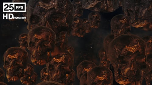 Dark Molten Skulls Floating Animation