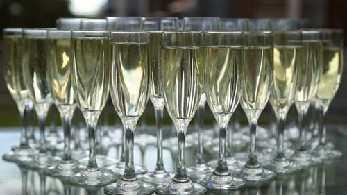 Elegant Champagne Flutes Ready for a Celebration