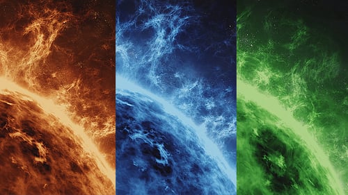 Abstract Pulsating Plasma Energy Star Background in Multiple Colors