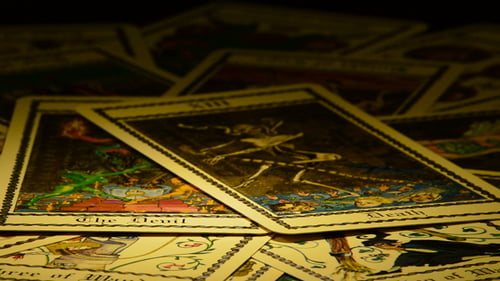 Tod und Teufel in Tarotkarte