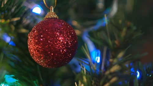 Christmas Tree Decoration with Lights and Bauble