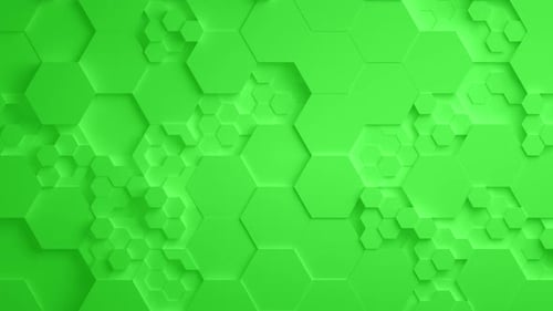 Green Abstract Hexagon Geometric Surface Seamless Loop UHD