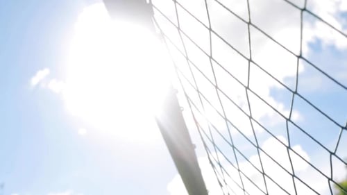 Ball Flying Into Football Goal Net