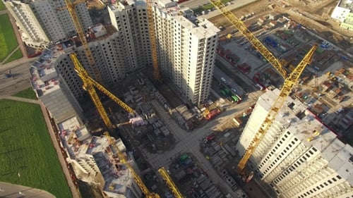 Aerial View Of Huge Construction Site