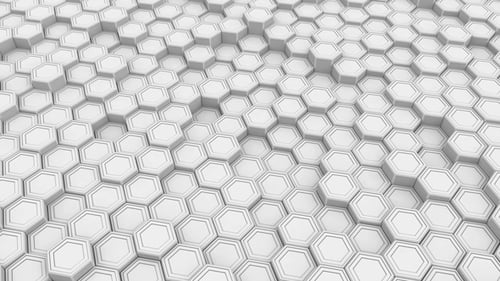 Abstract White Hexagons Waving Seamless Loop Background