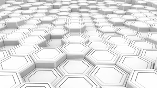 Animated White Hexagon Grid Abstract Background Loop