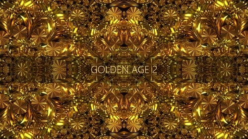 Luxurious Golden Decorative Abstract Kaleidoscope Background Loop