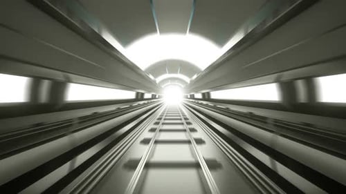 Hyperspeed Futuristic Train Tunnel Loop