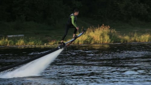 Hover Board rider. Fly Board Rider.