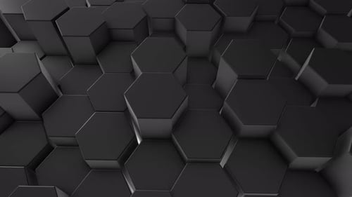 Abstract Animated Black Hexagon Pattern Background Loop