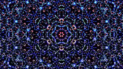Dynamic Abstract Glowing Kaleidoscope Pattern Background