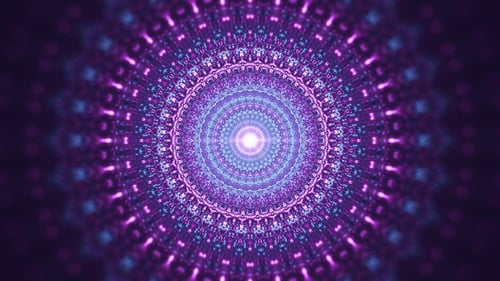 Futuristic Glowing Purple Geometric Tunnel Background Loop