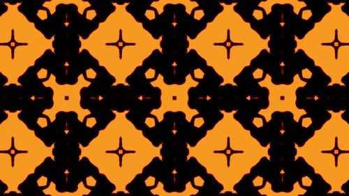 Orange and Black Abstract Fluid Kaleidoscope Motion Background