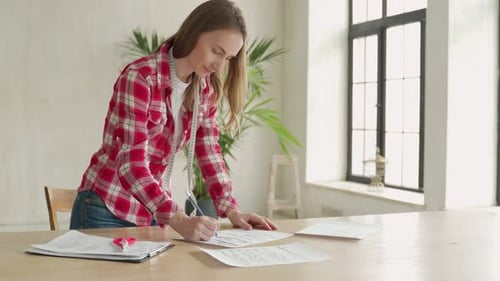 Woman Fashion Designer Hand Working in Office Workshop