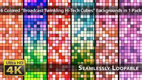 Geometric Grid of Flashing Lights Abstract Background