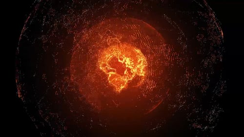 Rotating Looped Red Planet Earth 4K
