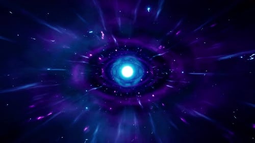 Glowing Blue Planet in the Nebula Space