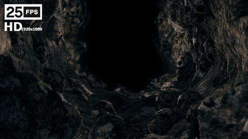 Dark Skull Cave Journey Horror Environment Animation